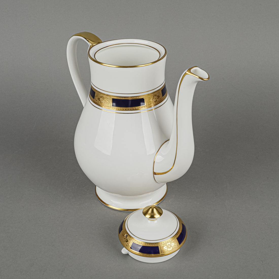 AYNSLEY Empress Cobalt Coffee Pot w/Lid