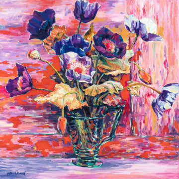 Peter Chung (Canadian) Still Life W/Purple Poppies