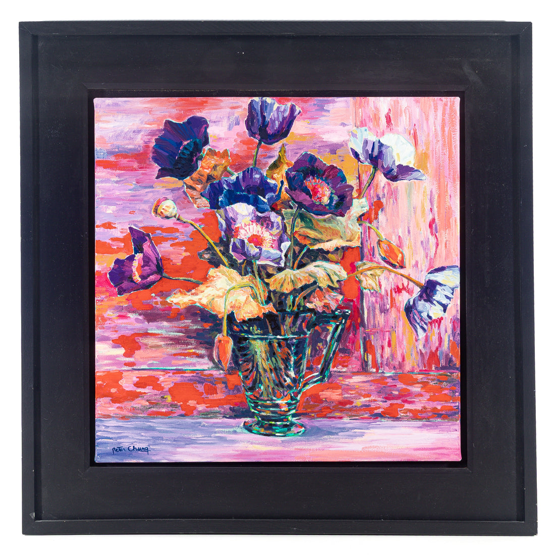 Peter Chung (Canadian) Still Life W/Purple Poppies
