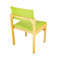 Vintage Oak Chair With Green Vinyl