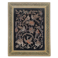 Persian Silver Tone And Copper Metalwork In Khatam Frame