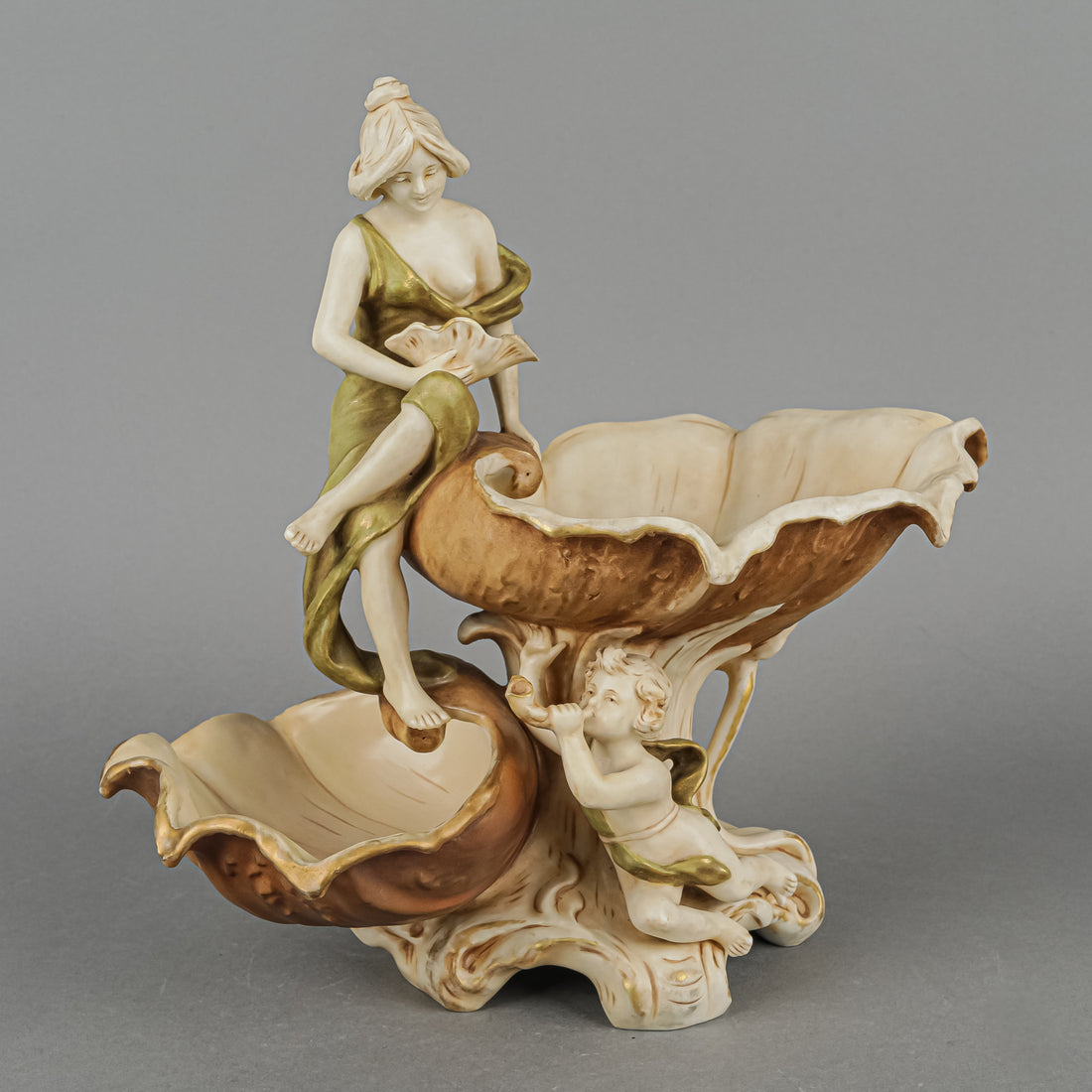 ROYAL DUX Art Nouveau Figural Pocket Cup, Sweet Meat Stand