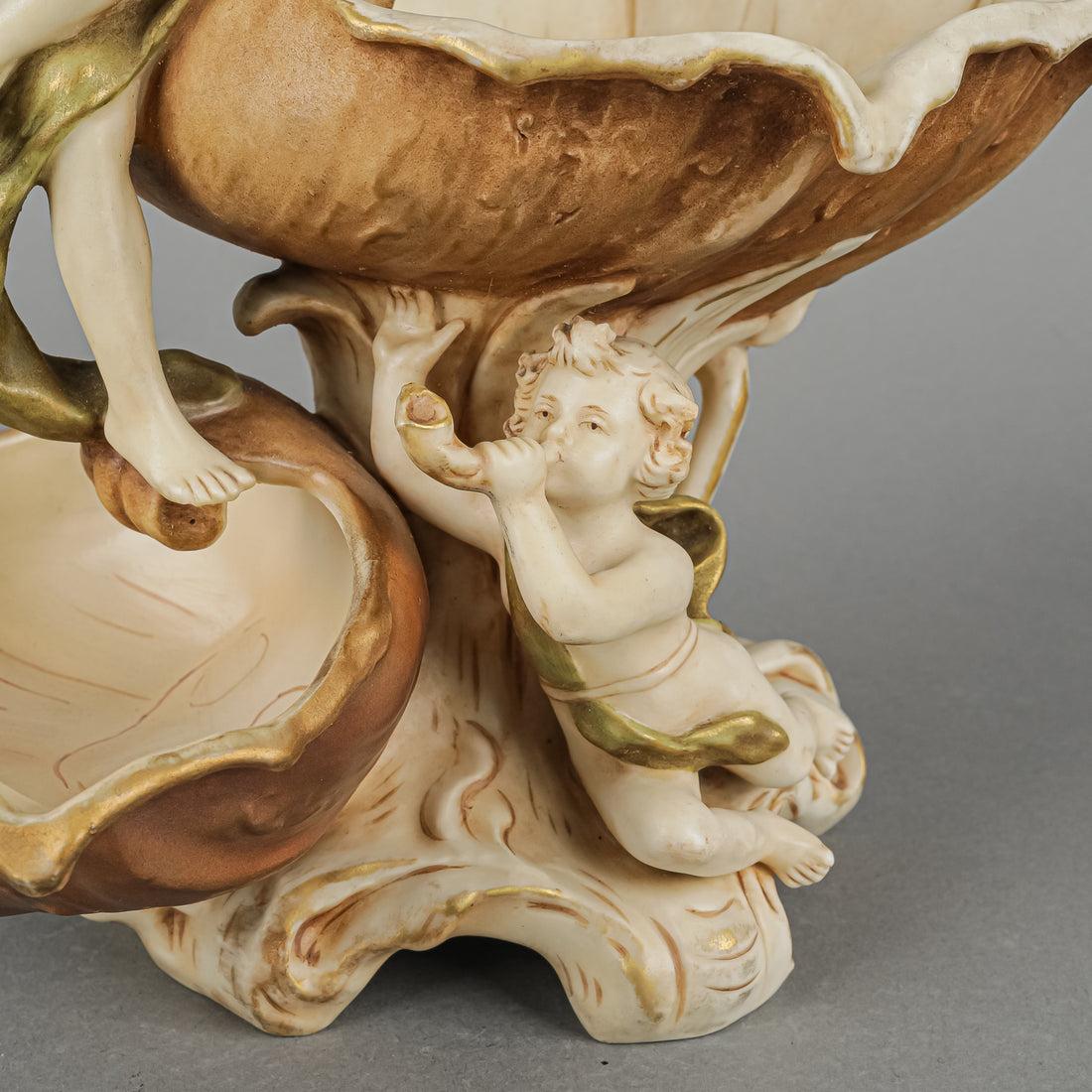 ROYAL DUX Art Nouveau Figural Pocket Cup, Sweet Meat Stand