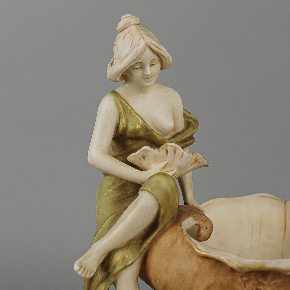 ROYAL DUX Art Nouveau Figural Pocket Cup, Sweet Meat Stand