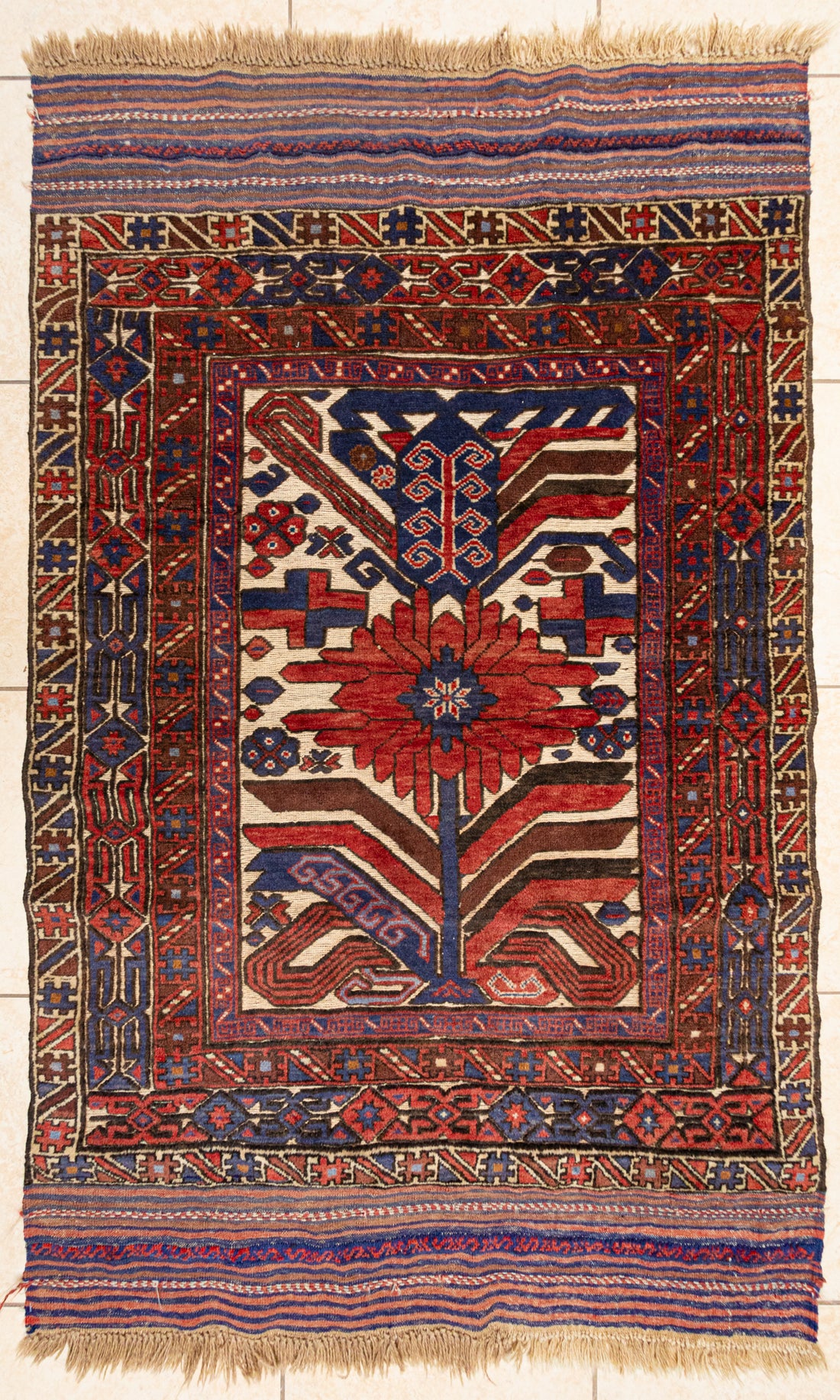 Hand Knotted Wool Rug 75"x45"