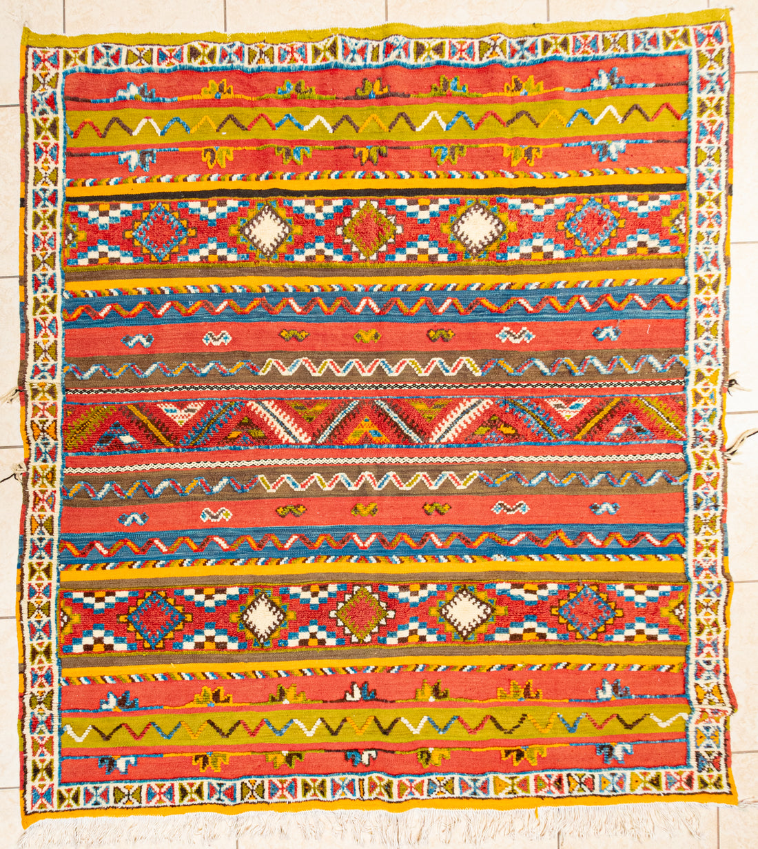 Hand Knotted Wool Rug 84"x79"