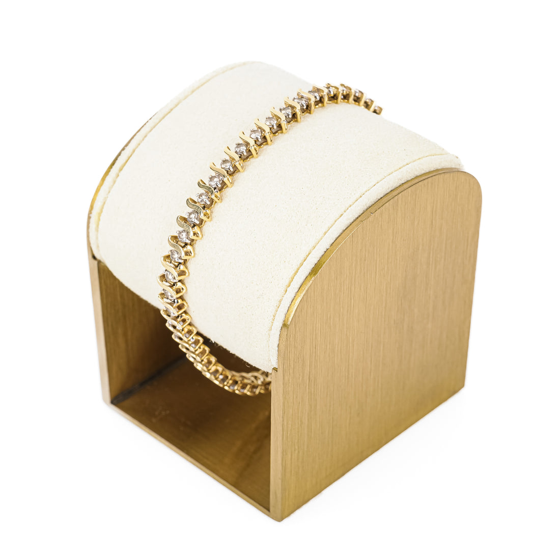 14K Yellow Gold Diamond Tennis Bracelet