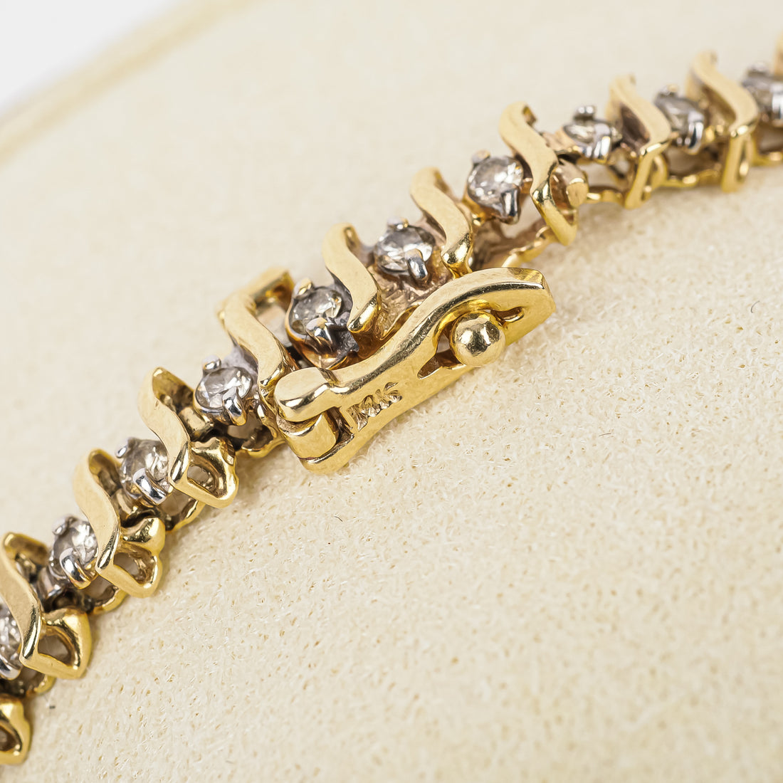 14K Yellow Gold Diamond Tennis Bracelet