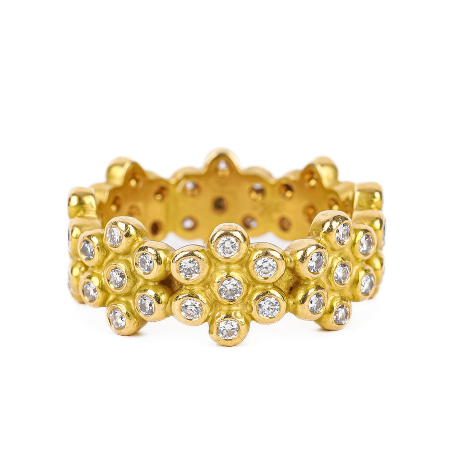 REINSTEIN ROSS 20K Yellow Gold Snowdrop Diamond Band Ring