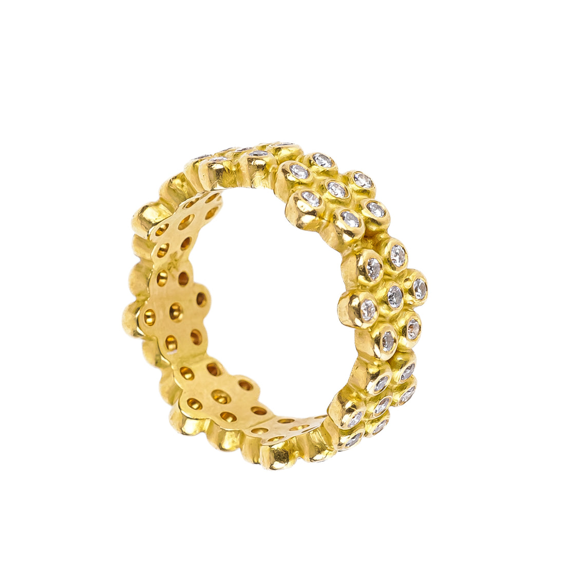 REINSTEIN ROSS 20K Yellow Gold Snowdrop Diamond Band Ring
