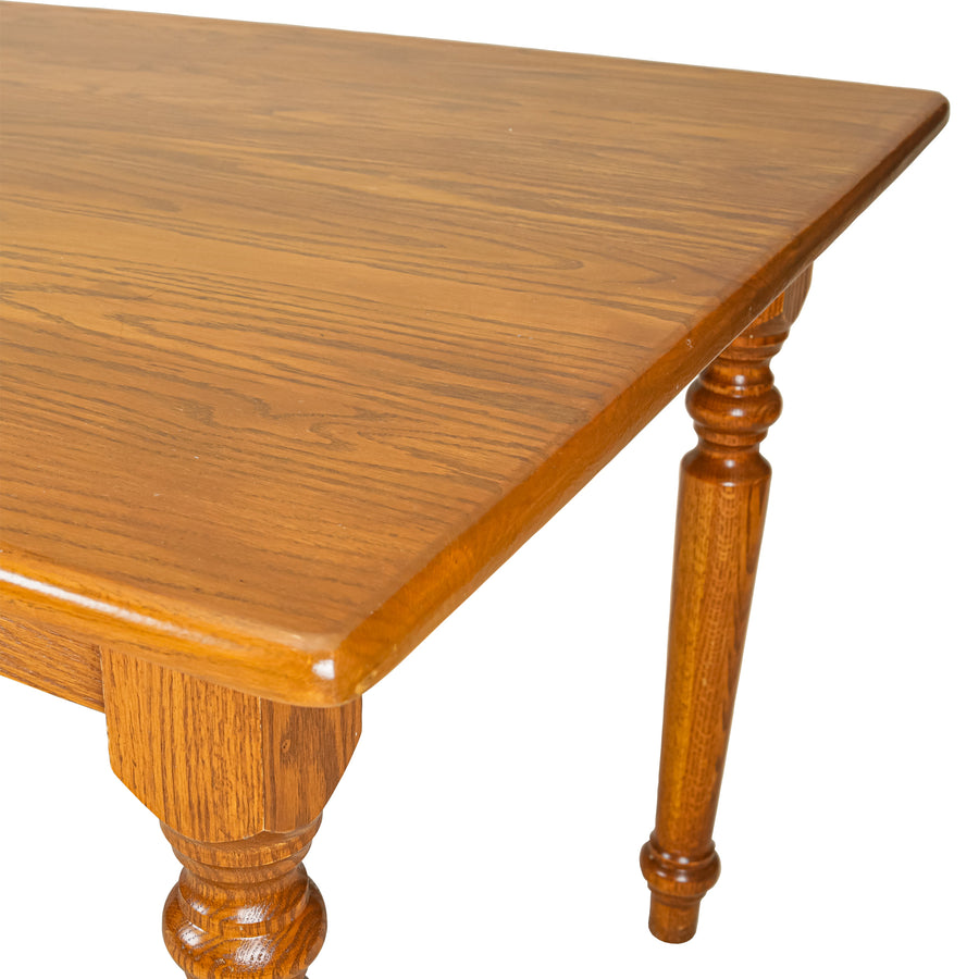 Solid Oak Table with 4 Wheat Back Chairs