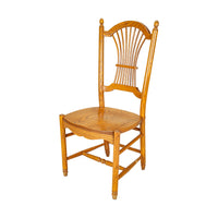 Solid Oak Table with 4 Wheat Back Chairs