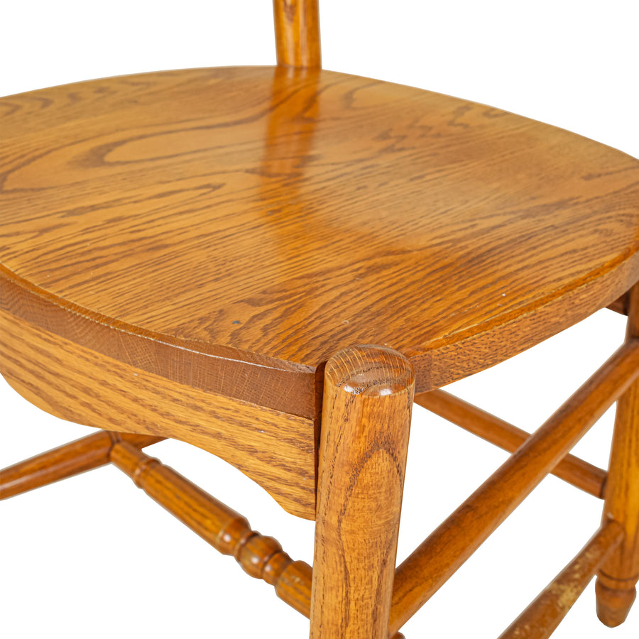 Solid Oak Table with 4 Wheat Back Chairs