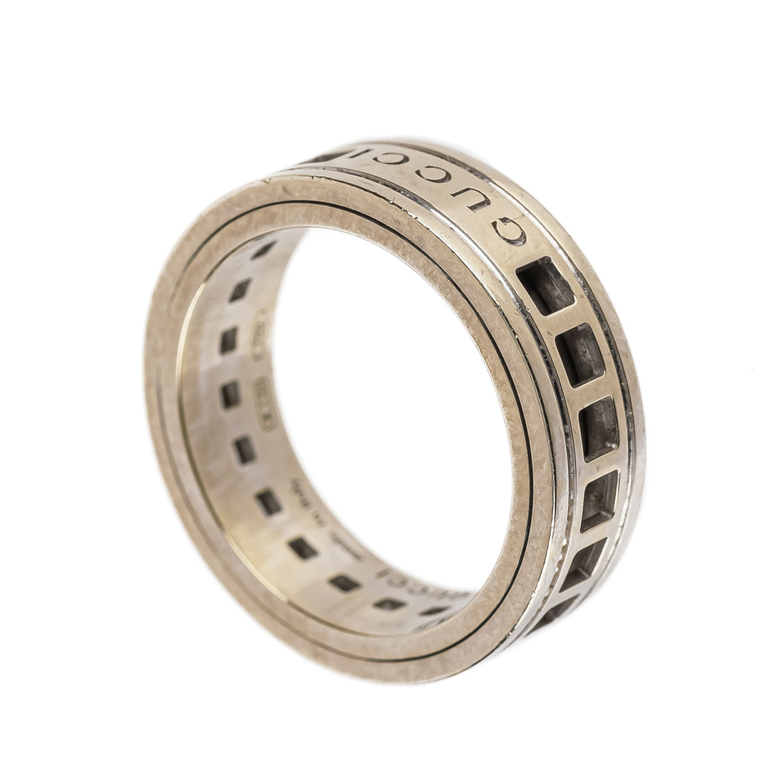 GUCCI 18K White Gold Spinner Ring