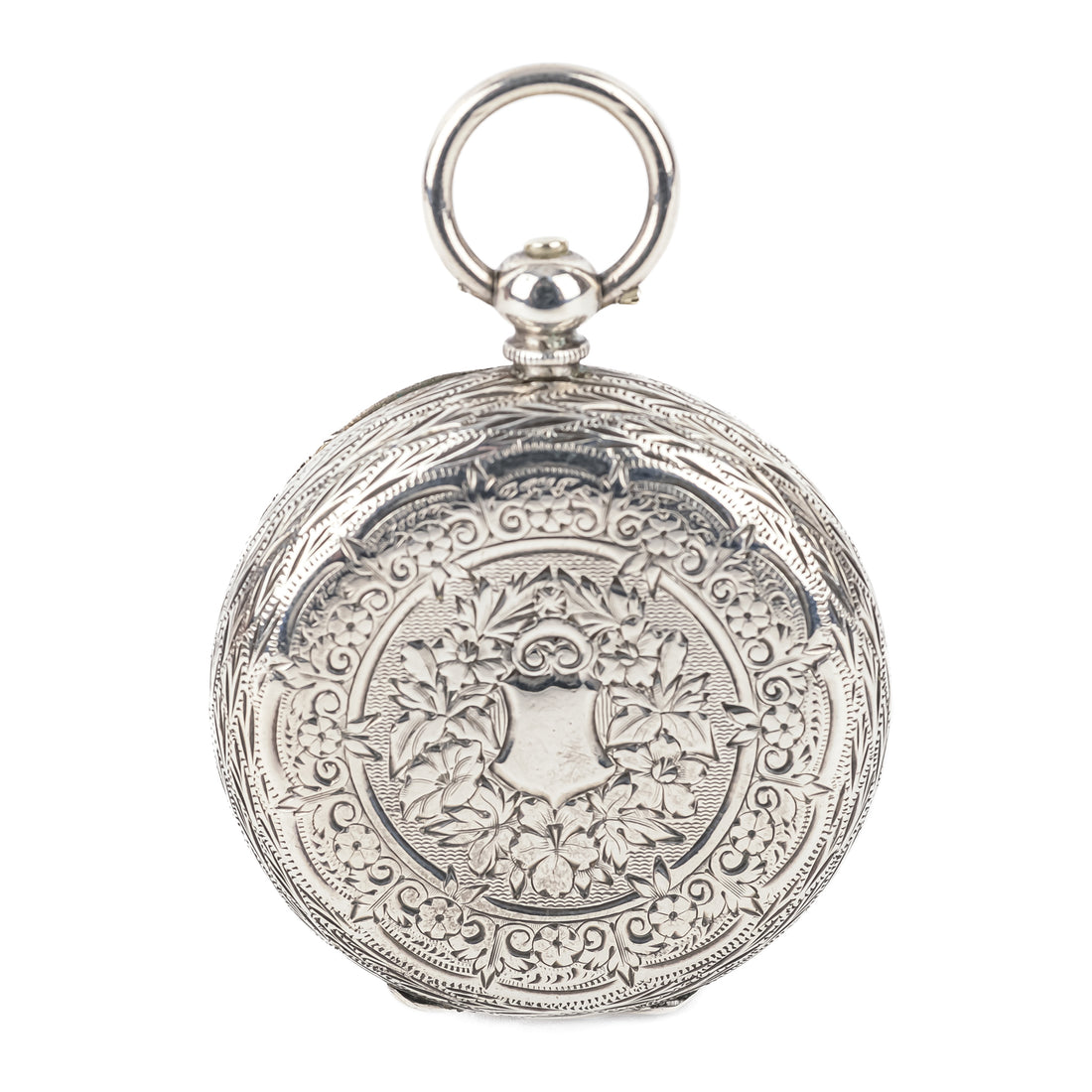Swiss 935 Silver Gilt Enamel Open Face Pocket Watch