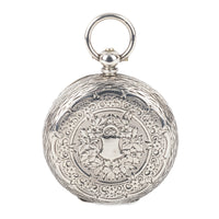 Swiss 935 Silver Gilt Enamel Open Face Pocket Watch