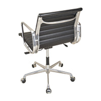 ICF EA117 Black Leather And Aluminum Office Chair