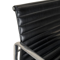 ICF EA117 Black Leather And Aluminum Office Chair