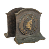 Pair Of Vintage Bronze Bookends - Camp Wekeela, Maine