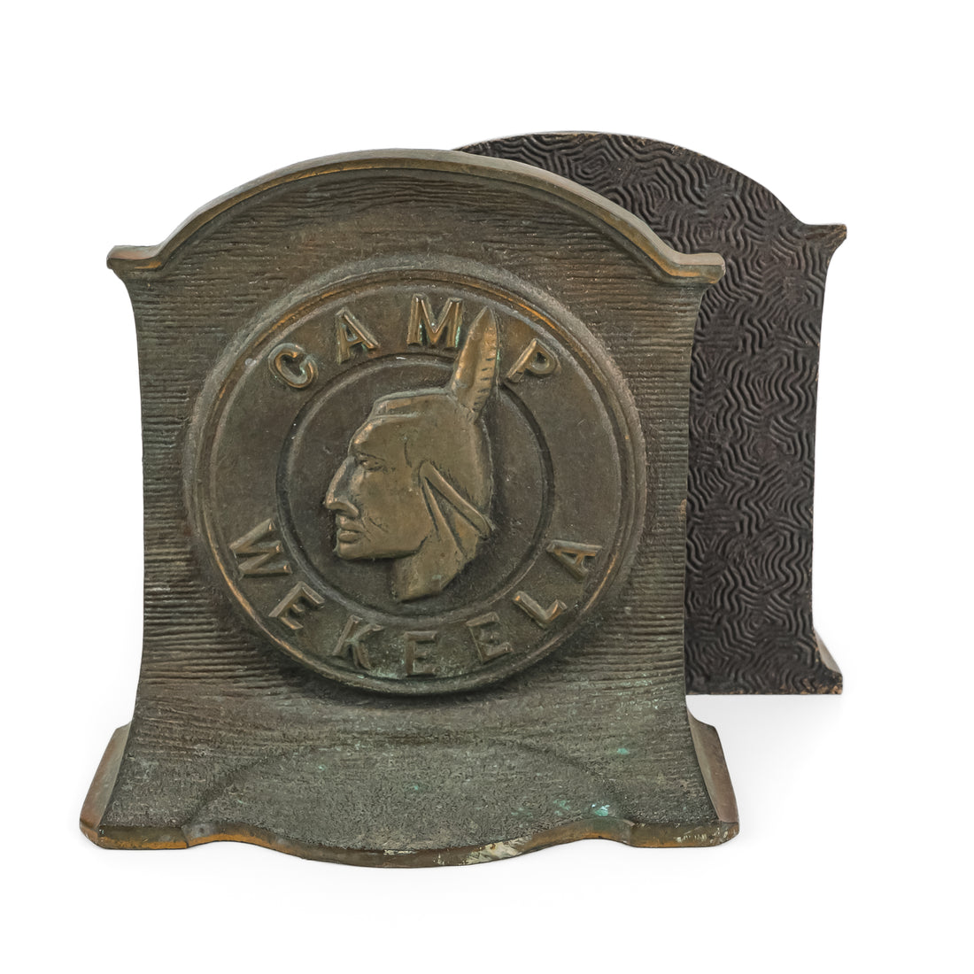 Pair Of Vintage Bronze Bookends - Camp Wekeela, Maine