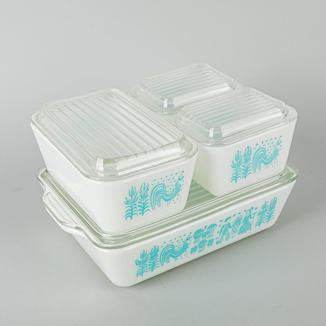 PYREX Butterprint Refrigerator Dishes Set Of 4 (8 Pieces)