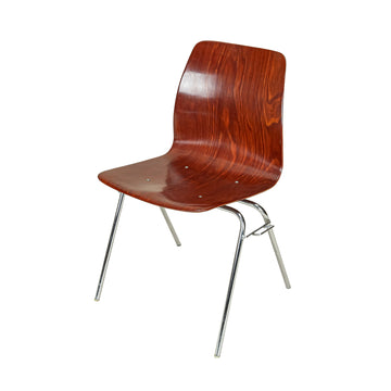 INTERROYAL 4 Bent Plywood & Chrome Stackable Chairs
