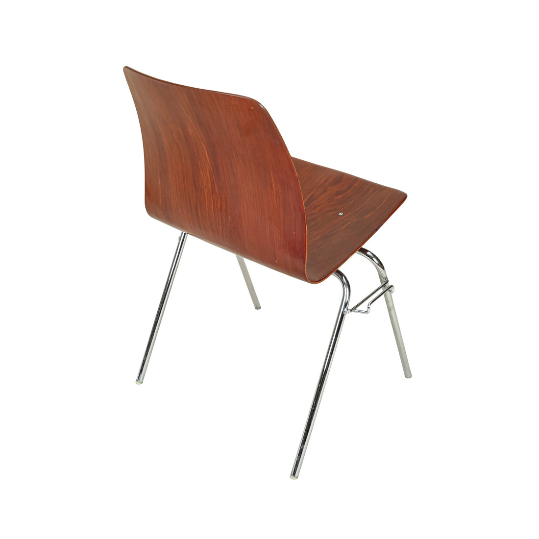 INTERROYAL 4 Bent Plywood & Chrome Stackable Chairs