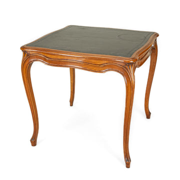 Leather Top Cherry Occasional Table
