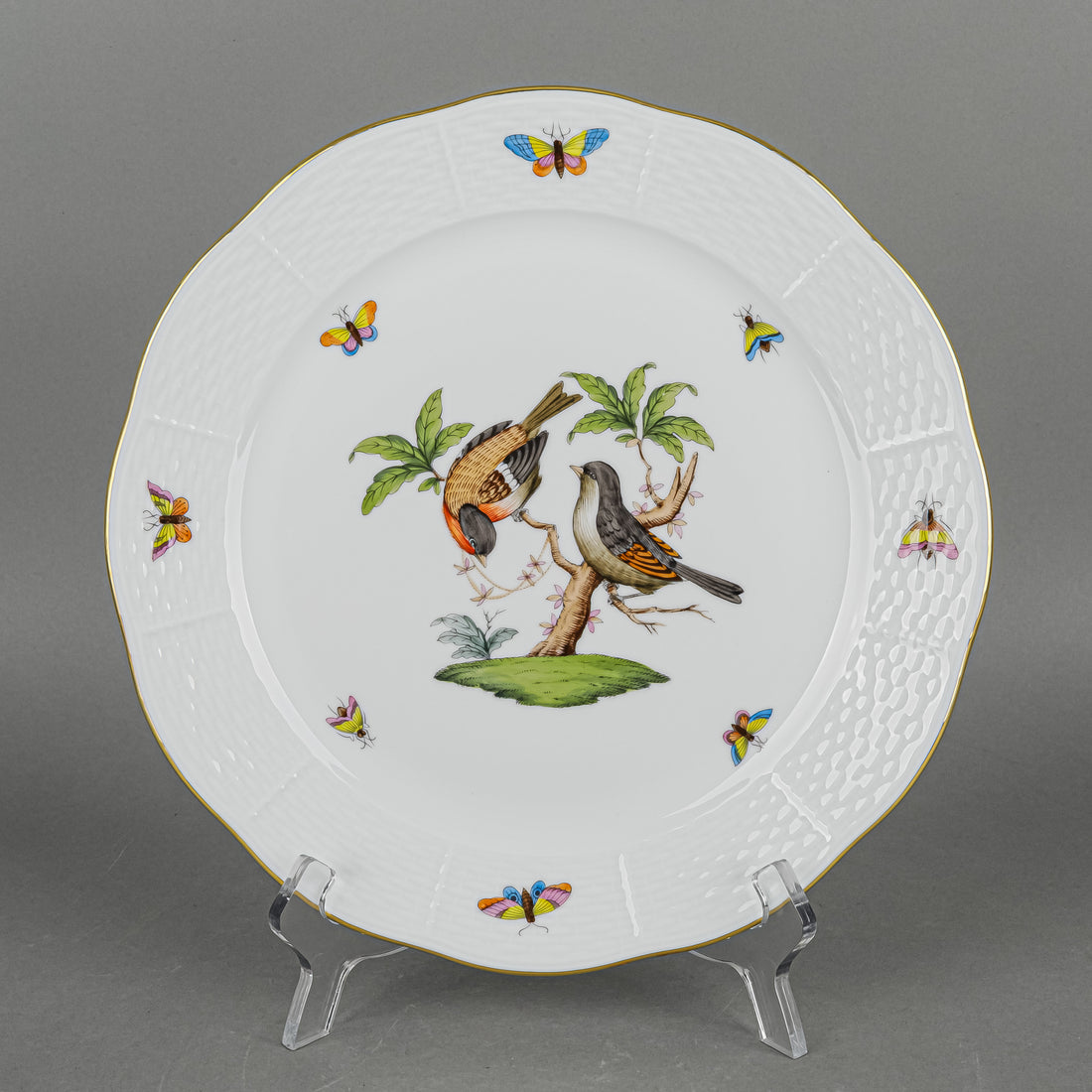 HEREND Rothschild Bird Dinner Plate