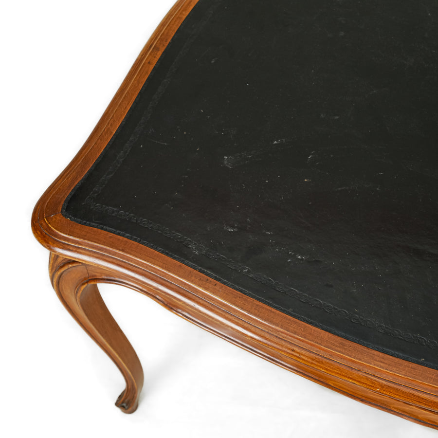 Leather Top Cherry Occasional Table