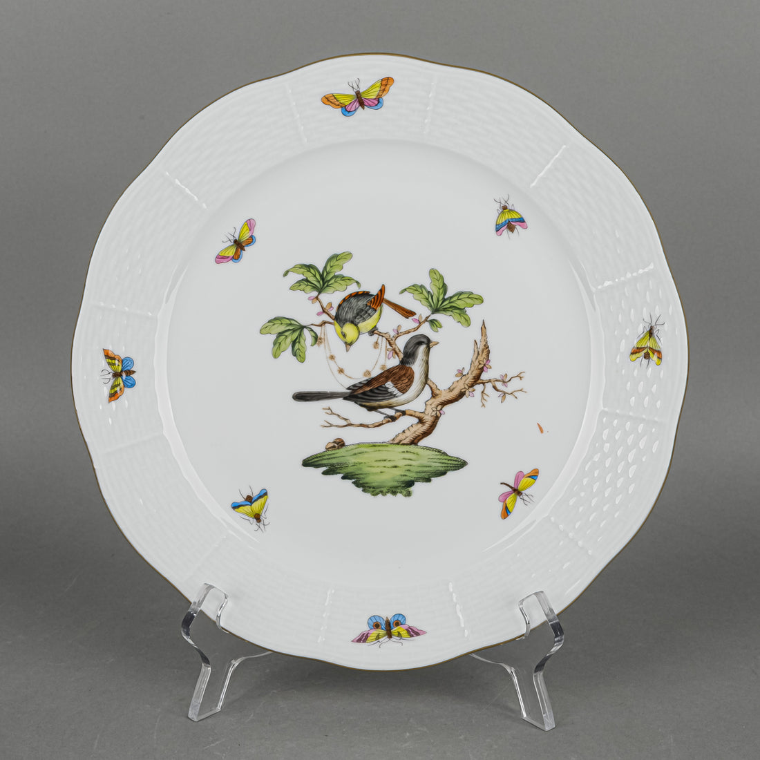 HEREND Rothschild Bird Dinner Plate