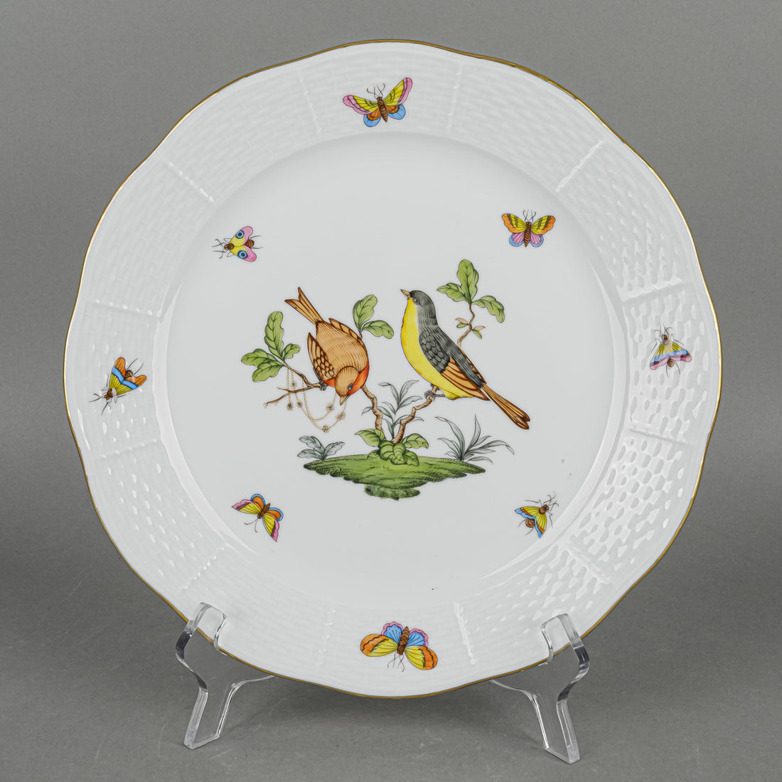 HEREND Rothschild Bird Dinner Plate