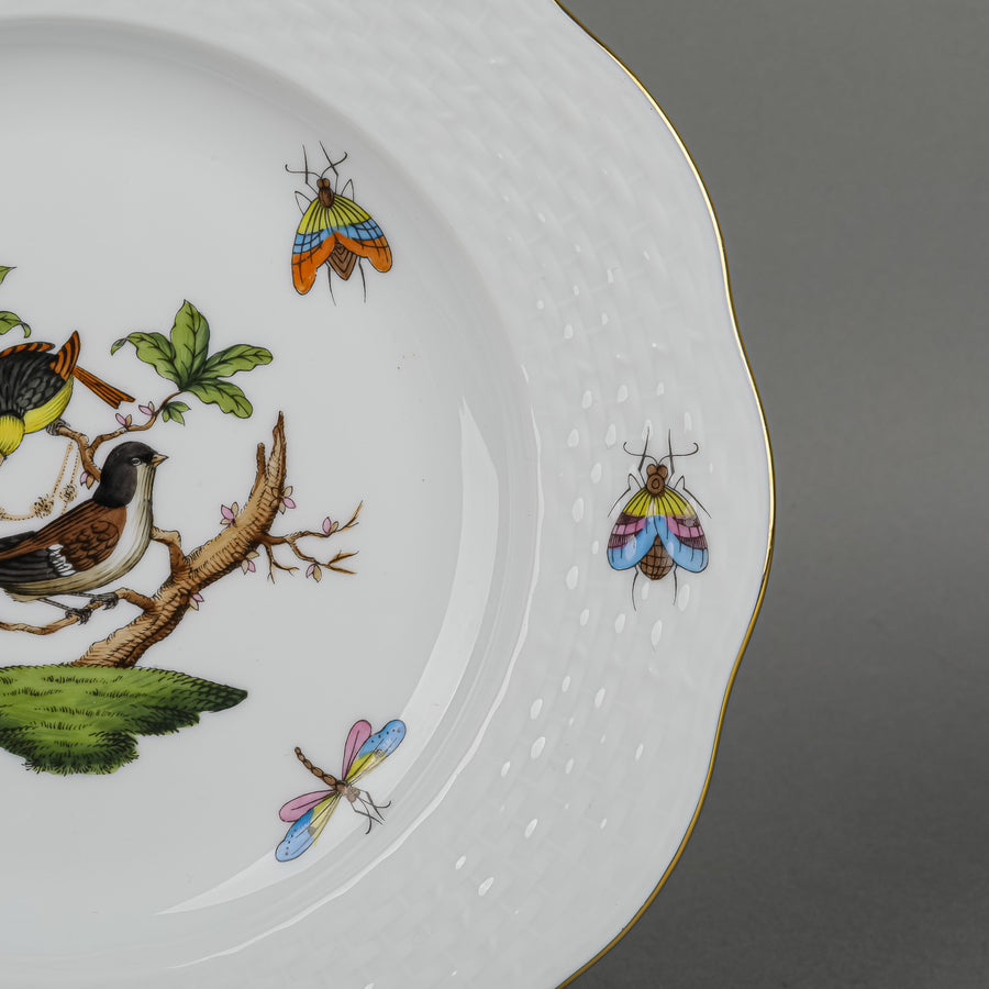 HEREND Rothschild Bird Pie/Dessert Plates Set Of 3