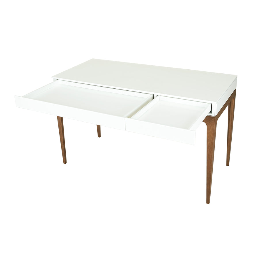 ROCHE BOBOIS Devom Desk White And Walnut