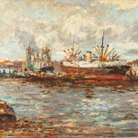Johannes Petrus Molenaar (Dutch 1914-1990) Rotterdam Harbour