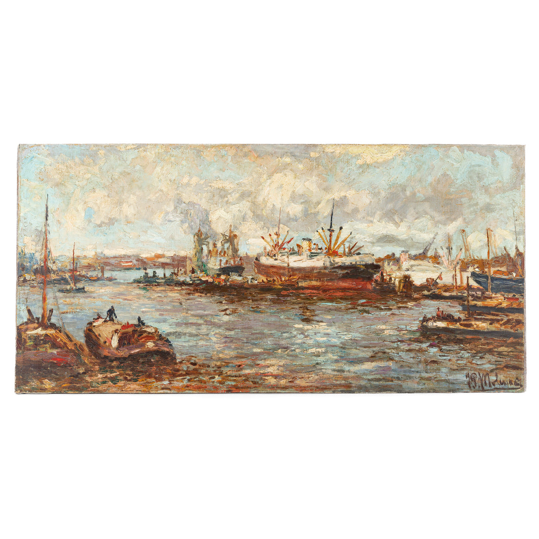 Johannes Petrus Molenaar (Dutch 1914-1990) Rotterdam Harbour