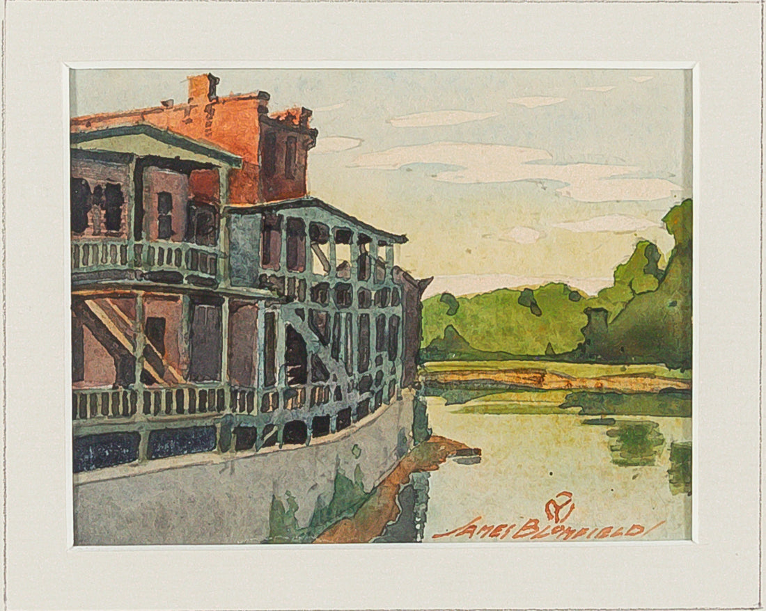 James Blomfield (Canadian 1870-1951) "Riverside Houses At Elora"