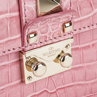VALENTINO Pink Crocodile Shoulder Bag