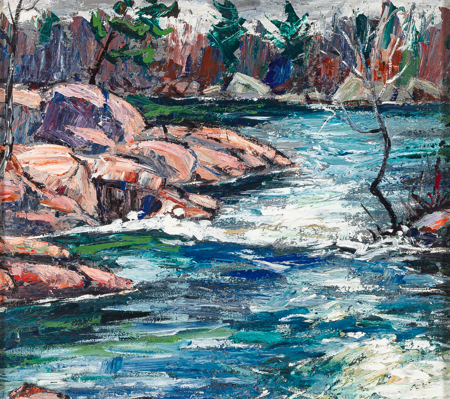 Ross Robertshaw (Canadian 1919-1986) Landscape Rushing River