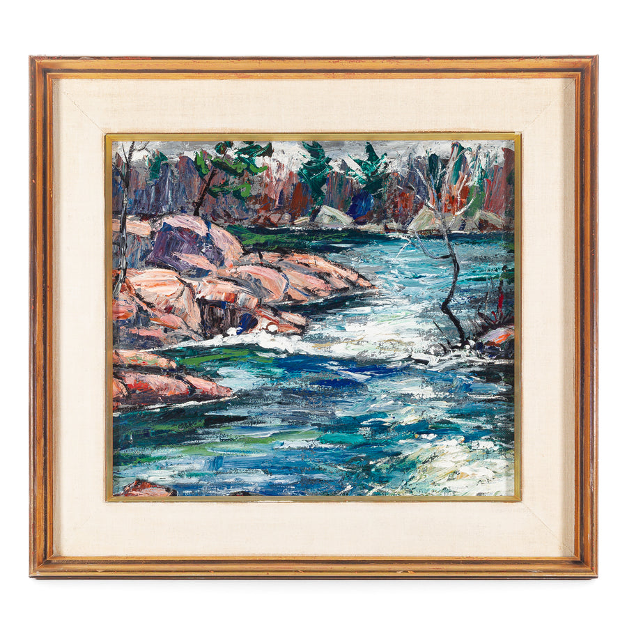 Ross Robertshaw (Canadian 1919-1986) Landscape Rushing River
