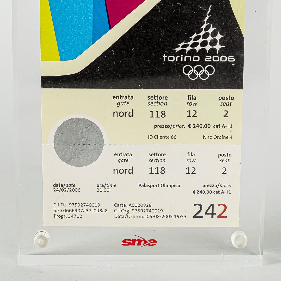 2006 Turin Olympics Unused Hockey Ticket