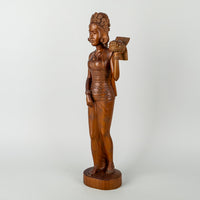 Balinese Style Carved Wooden Figure      Woman In Dress