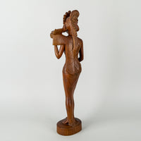Balinese Style Carved Wooden Figure      Woman In Dress