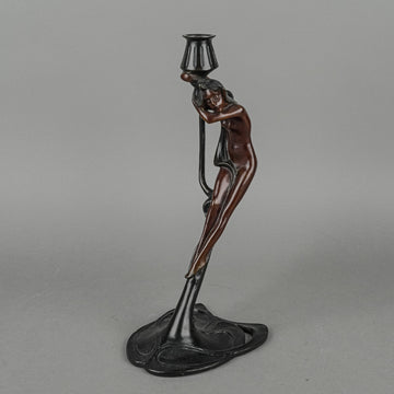 METROPOLITAN MUSEUM OF ART Reproduction Bronze Art Nouveau Candlestick
