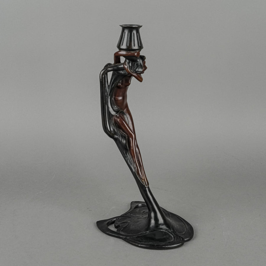 METROPOLITAN MUSEUM OF ART Reproduction Bronze Art Nouveau Candlestick