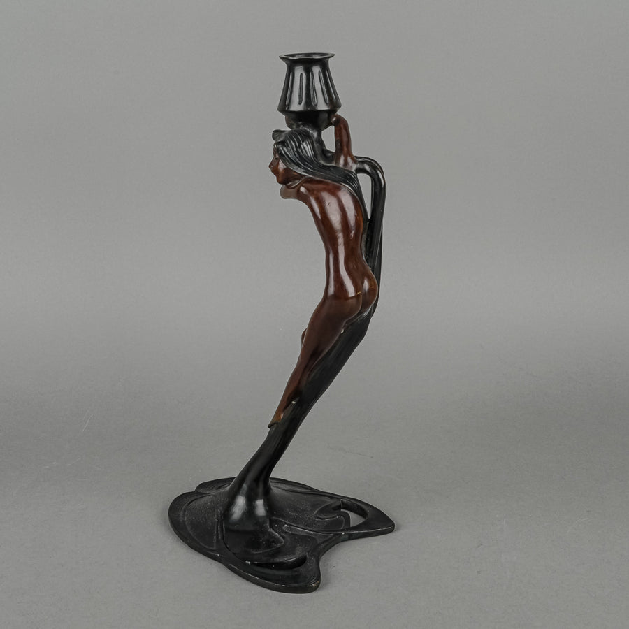 METROPOLITAN MUSEUM OF ART Reproduction Bronze Art Nouveau Candlestick