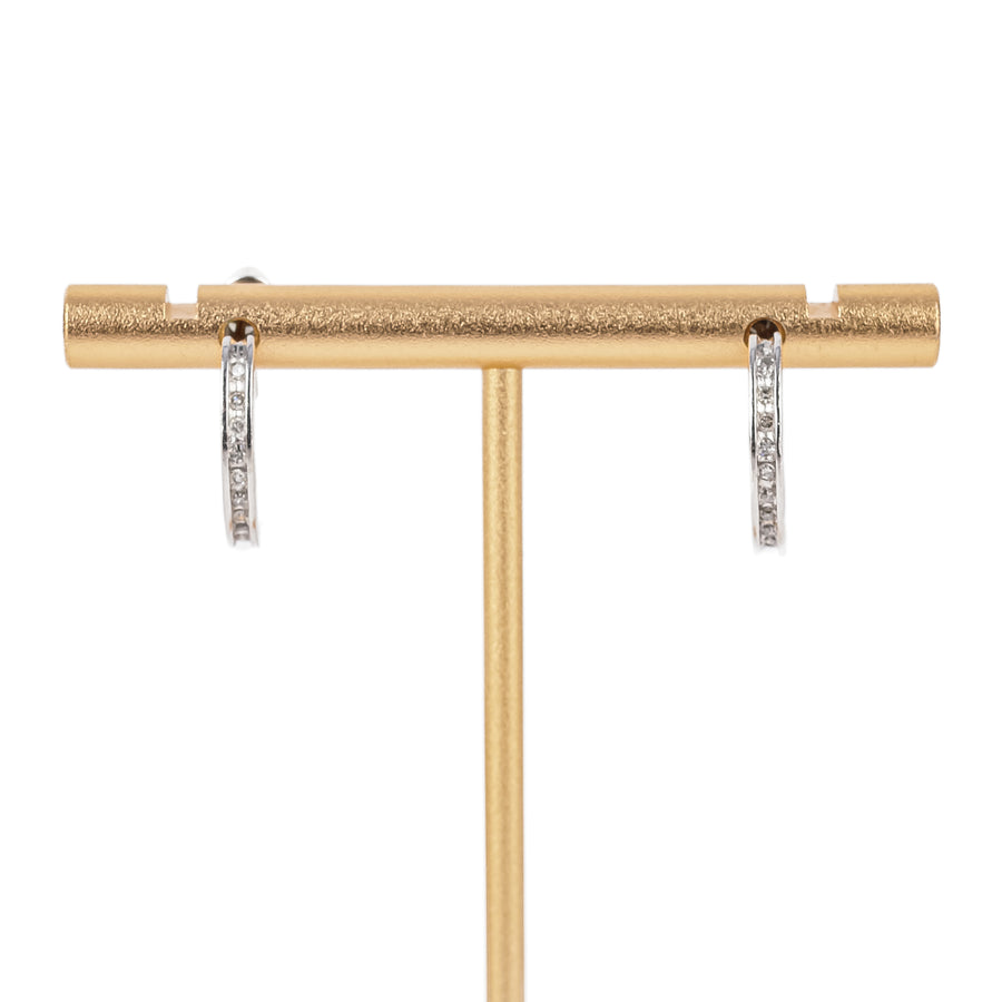 Platinum Diamond Half Hoop Studs