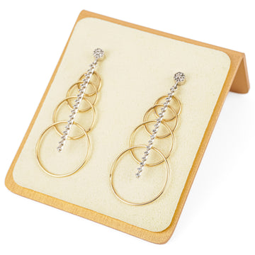 10K White & Yellow Gold Diamond Graduated Circle Drops