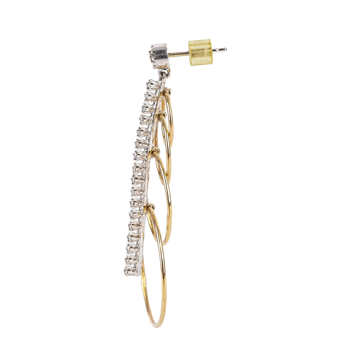 10K White & Yellow Gold Diamond Graduated Circle Drops