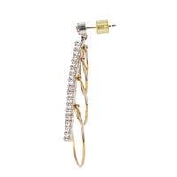 10K White & Yellow Gold Diamond Graduated Circle Drops